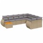 Juego de sofás jardín con cojines beige 10 pzas ratán sintético de , Conjuntos de jardín - Ref: Foro24-3225170, Precio: 592,3...