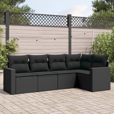 Set de muebles de jardín 5 pzas y cojines ratán sintético negro de , Conjuntos de jardín - Ref: Foro24-3218915, Precio: 334,6...