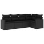 Set de muebles de jardín 5 pzas y cojines ratán sintético negro de , Conjuntos de jardín - Ref: Foro24-3218915, Precio: 334,6...