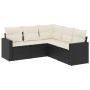 Set de muebles de jardín 5 pzas y cojines ratán sintético negro de , Conjuntos de jardín - Ref: Foro24-3218936, Precio: 309,5...