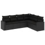 Set de sofás de jardín 6 piezas y cojines ratán sintético negro de , Conjuntos de jardín - Ref: Foro24-3218995, Precio: 398,3...