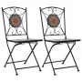 Sillas bistró de mosaico 2 unidades naranja/gris de vidaXL, Sillas de jardín - Ref: Foro24-46718, Precio: 146,43 €, Descuento: %