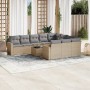 Set de sofás de jardín 11pzas con cojines ratán sintético beige de , Conjuntos de jardín - Ref: Foro24-3219489, Precio: 684,5...