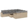 Set de sofás de jardín 11pzas con cojines ratán sintético beige de , Conjuntos de jardín - Ref: Foro24-3219489, Precio: 684,5...