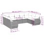 Set de sofás de jardín 9 pzas con cojines ratán sintético beige de , Sofás modulares de exterior - Ref: Foro24-3221797, Preci...