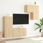 Muebles de TV de pared 4 pzas madera de ingeniería roble Sonoma en Muebles TV | Comprar online en Foru.es