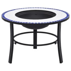 vidaXl Brasero de mosaico cerámica azul y blanco 68 cm de vidaXL, Chimeneas - Ref: Foro24-46720, Precio: 76,61 €, Descuento: %
