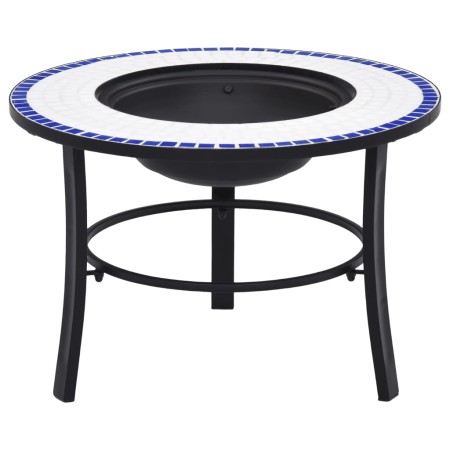 vidaXl Brasero de mosaico cerámica azul y blanco 68 cm de vidaXL, Chimeneas - Ref: Foro24-46720, Precio: 69,32 €, Descuento: %