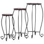 Mesitas de mosaico 3 uds cerámica terracota y blanco de vidaXL, Soportes para macetas - Ref: Foro24-46704, Precio: 81,23 €, D...