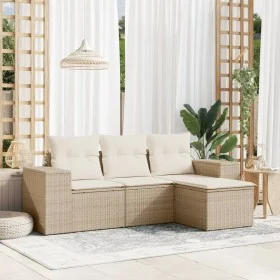 Garden sofa set with 4-piece synthetic rattan beige cushions by , Modular outdoor sofas - Ref: Foro24-3222467, Price: 291,97 ...