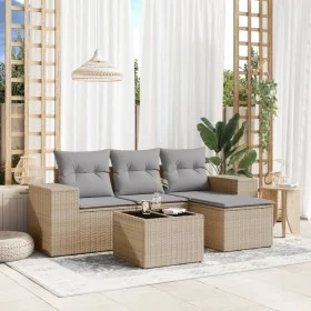 Garden sofa set with 5-piece synthetic rattan beige cushions by , Modular outdoor sofas - Ref: Foro24-3222478, Price: 319,25 ...