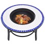 vidaXl Brasero de mosaico cerámica azul y blanco 68 cm de vidaXL, Chimeneas - Ref: Foro24-46720, Precio: 69,32 €, Descuento: %