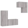 Muebles de TV de pared 4 pzas madera de ingeniería gris Sonoma en Muebles TV | Comprar online en Foru.es