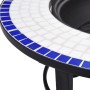 vidaXl Brasero de mosaico cerámica azul y blanco 68 cm de vidaXL, Chimeneas - Ref: Foro24-46720, Precio: 69,32 €, Descuento: %