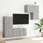 Muebles de TV de pared 4 pzas madera de ingeniería gris Sonoma en Muebles TV | Comprar online en Foru.es