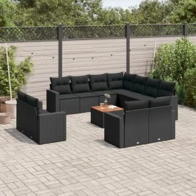 Garden sofa set 12 pieces with black synthetic rattan cushions by , Modular outdoor sofas - Ref: Foro24-3224382, Price: 869,9...