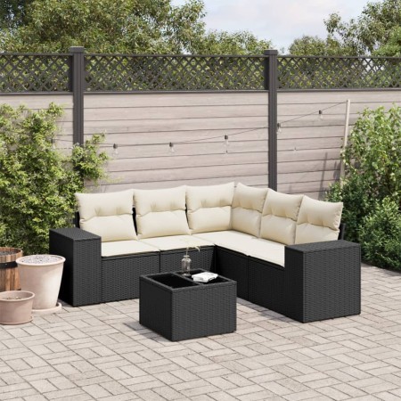 Set de sofás de jardín 6 piezas y cojines ratán sintético negro de , Conjuntos de jardín - Ref: Foro24-3222555, Precio: 371,1...