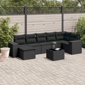 Set de sofás de jardín 8 piezas y cojines ratán sintético negro de , Conjuntos de jardín - Ref: Foro24-3222884, Precio: 519,7...