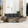Set de sofás de jardín 7 piezas con cojines ratán PE gris de , Conjuntos de jardín - Ref: Foro24-3222929, Precio: 388,60 €, D...