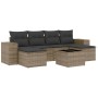 Set de sofás de jardín 7 piezas con cojines ratán PE gris de , Conjuntos de jardín - Ref: Foro24-3222929, Precio: 388,60 €, D...
