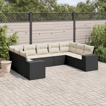 Set de sofás de jardín 8 piezas y cojines ratán sintético negro de , Conjuntos de jardín - Ref: Foro24-3222995, Precio: 515,3...