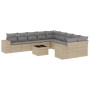 Set de sofás de jardín 11pzas con cojines ratán sintético beige de , Conjuntos de jardín - Ref: Foro24-3223118, Precio: 691,2...