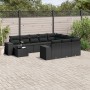 Set de sofás de jardín 11 pzas y cojines ratán sintético negro de , Conjuntos de jardín - Ref: Foro24-3223124, Precio: 728,02...