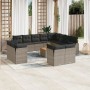 Set sofás de jardín con cojines 13 piezas ratán sintético gris de , Conjuntos de jardín - Ref: Foro24-3223953, Precio: 816,06...