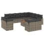 Set sofás de jardín con cojines 13 piezas ratán sintético gris de , Conjuntos de jardín - Ref: Foro24-3223953, Precio: 816,06...
