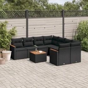 Set de sofás de jardín 8 piezas y cojines ratán sintético negro de , Conjuntos de jardín - Ref: Foro24-3258226, Precio: 575,5...