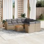 Set de sofás de jardín 9 pzas con cojines ratán sintético beige de , Conjuntos de jardín - Ref: Foro24-3258230, Precio: 590,7...