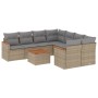 Set de sofás de jardín 9 pzas con cojines ratán sintético beige de , Conjuntos de jardín - Ref: Foro24-3258230, Precio: 590,7...