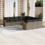 Set de sofás de jardín 11 pzas y cojines ratán sintético gris de , Conjuntos de jardín - Ref: Foro24-3258833, Precio: 652,58 ...