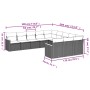 Set de sofás de jardín 11 pzas y cojines ratán sintético gris de , Conjuntos de jardín - Ref: Foro24-3258833, Precio: 652,58 ...