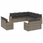Set de sofás de jardín 11 pzas y cojines ratán sintético gris de , Conjuntos de jardín - Ref: Foro24-3258903, Precio: 773,43 ...