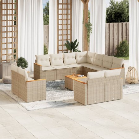 Set de sofás de jardín 12 pzas y cojines ratán sintético marrón de , Conjuntos de jardín - Ref: Foro24-3258908, Precio: 902,9...