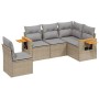 Juego de sofás jardín con cojines 5 pzas ratán sintético beige de , Conjuntos de jardín - Ref: Foro24-3259217, Precio: 370,37...