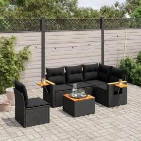Set de sofás de jardín 6 piezas y cojines ratán sintético negro de , Conjuntos de jardín - Ref: Foro24-3259220, Precio: 412,4...