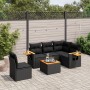 Set de sofás de jardín 6 piezas y cojines ratán sintético negro de , Conjuntos de jardín - Ref: Foro24-3259220, Precio: 436,7...