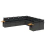 Set de sofás de jardín 10 pzas cojines ratán sintético negro de , Conjuntos de jardín - Ref: Foro24-3259591, Precio: 665,05 €...