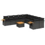 Set de sofás de jardín 11 pzas y cojines ratán sintético negro de , Conjuntos de jardín - Ref: Foro24-3259598, Precio: 707,34...