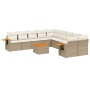 Set de sofás de jardín 11pzas con cojines ratán sintético beige de , Conjuntos de jardín - Ref: Foro24-3259601, Precio: 706,6...