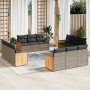 Set de sofás de jardín 12 pzas con cojines ratán sintético gris de , Conjuntos de jardín - Ref: Foro24-3259918, Precio: 871,0...