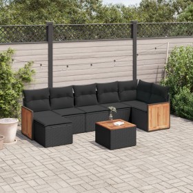 Set de sofás de jardín 8 piezas y cojines ratán sintético negro de , Conjuntos de jardín - Ref: Foro24-3260277, Precio: 478,6...