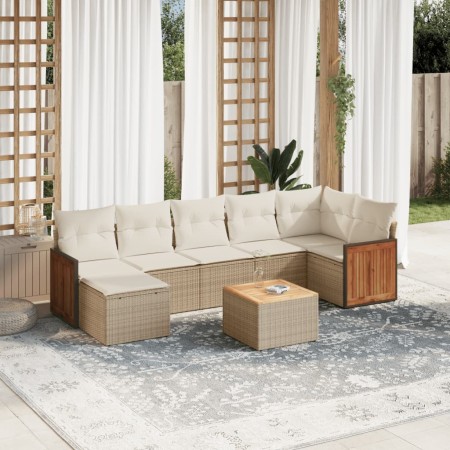 Juego de sofás de jardín con cojines beige 8 pzas ratán PE de , Conjuntos de jardín - Ref: Foro24-3260280, Precio: 512,60 €, ...