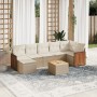 Juego de sofás de jardín con cojines beige 8 pzas ratán PE de , Conjuntos de jardín - Ref: Foro24-3260280, Precio: 512,60 €, ...