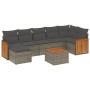 Set de sofás de jardín 8 pzas y cojines ratán sintético gris de , Conjuntos de jardín - Ref: Foro24-3260282, Precio: 489,35 €...
