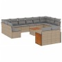 Set sofás de jardín con cojines 13 pzas ratán sintético beige de , Conjuntos de jardín - Ref: Foro24-3260533, Precio: 821,89 ...
