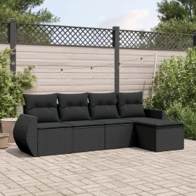 5-piece garden furniture set and black synthetic rattan cushions by , Garden sets - Ref: Foro24-3253622, Price: 327,52 €, Dis...