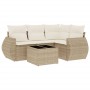 Juego de sofás jardín con cojines 5 pzas ratán sintético beige de , Conjuntos de jardín - Ref: Foro24-3253655, Precio: 405,46...